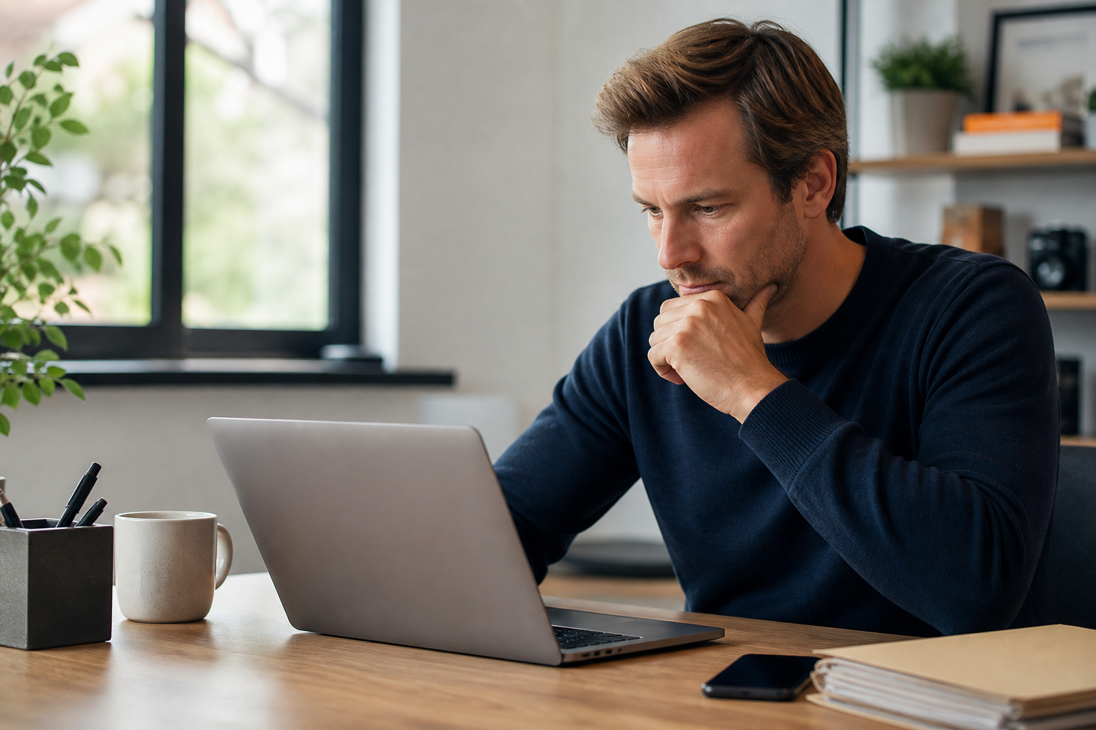 Ondernemer zoekt een kwijtgeraakte factuur in e-mail en mappen.